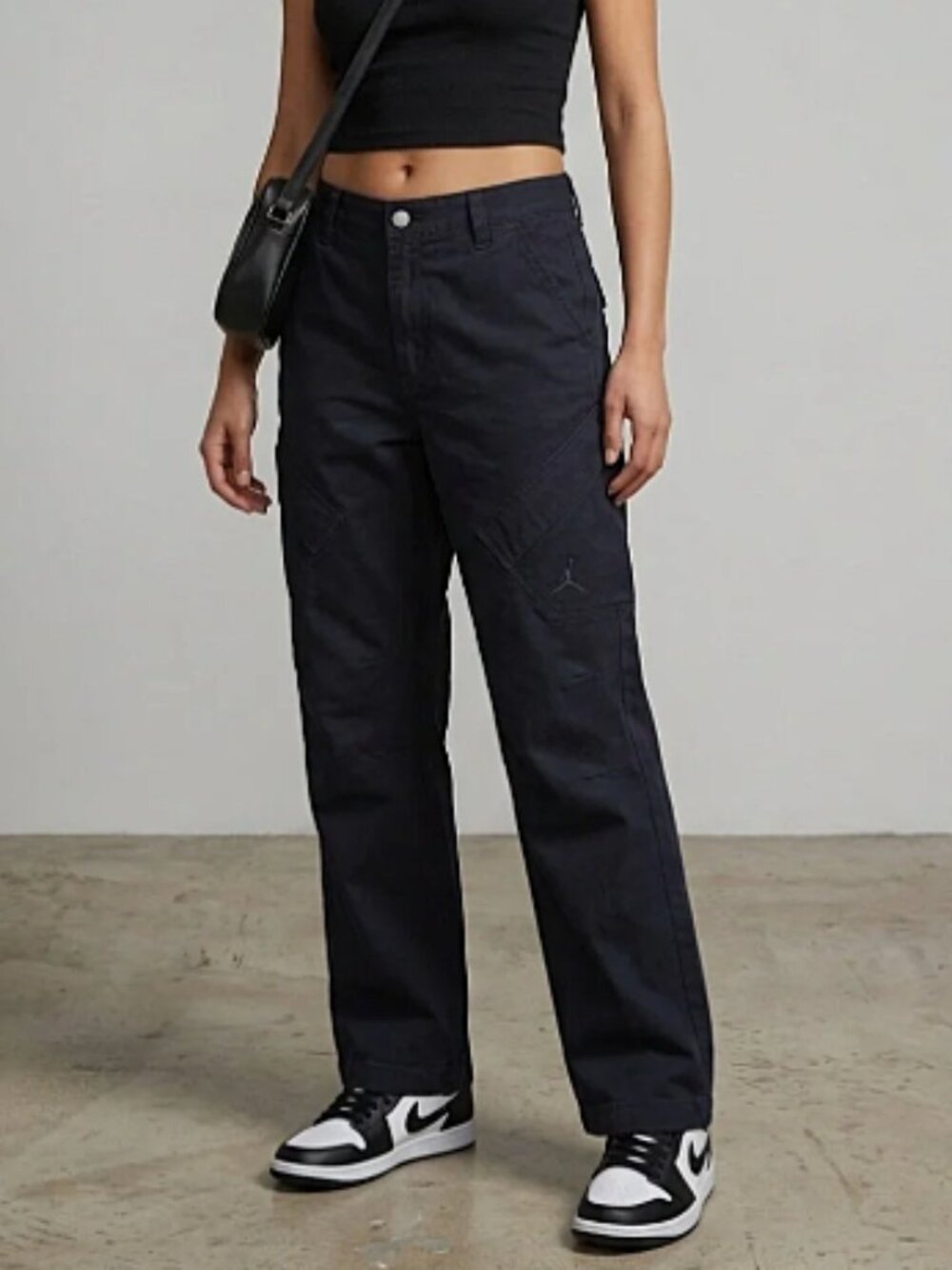 JORDAN Flight Chicago Black Straight Leg High Waist Utility Cargo Pants--NWT--M